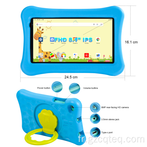 Tablette pour enfants de 8 pouces avec Android 11 Bleu
